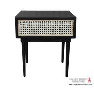 Cane Side Table - Matte Black Cane Side Table - Matte Black